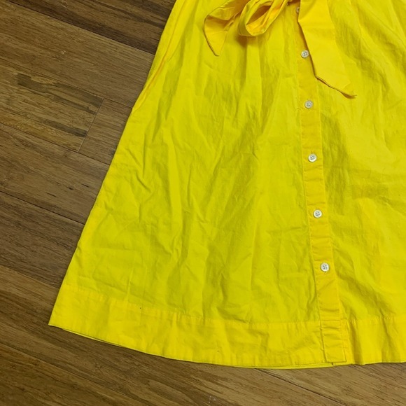 J.Crew Sleeveless‎ Dress Womens 2 Yellow Button Front Belted Fit & Flare Summer - Picture 3 of 6